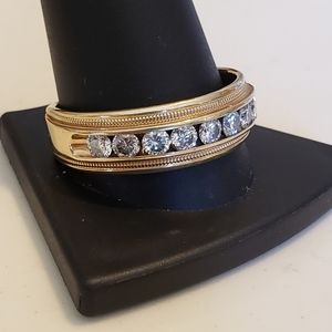 1CT Diamond 14K Yellow Gold Mens Wedding Band Pinky Ring 13.25